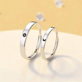 img 3 attached to 💍 Sunny & Lunar Love: 925 Sterling Silver Promise Rings for Couples - Ideal for Weddings & Engagements