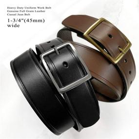 img 2 attached to BS1303 S002B Uniform Genuine Leather Silver Brown Men's Accessories for Belts