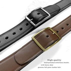 img 3 attached to BS1303 S002B Uniform Genuine Leather Silver Brown Men's Accessories for Belts