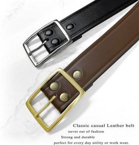 img 1 attached to BS1303 S002B Uniform Genuine Leather Silver Brown Men's Accessories for Belts