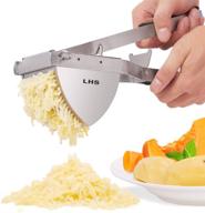 🥔 efficient manual potato ricer & fruit press stainless steel masher with silicone handle - perfect for mashed vegetables, lemon squeezing, and baby food straining - lhs potato ricer mashers logo