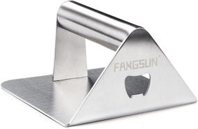 img 4 attached to 🍔 FANGSUN Smash Burger Press Kit – 5.5 Inch Stainless Steel Hamburger Smasher with Bottle Opener – Ideal for Griddle, Grill, and Flat Top Grill Cooking – Square Smashed Smashburger Press