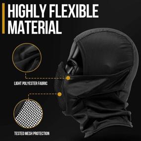 img 2 attached to 🎭 OneTigris Full Face Protection Balaclava Mesh Mask - Ninja Style