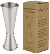 🍸 sky fish japanese style jigger: precise stainless steel measurement for double cocktail recipes - shaker mug measuring glass 1oz / 2oz logo