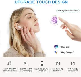 img 2 attached to 🎧 Беспроводные наушники TWS, Bluetooth 5.0 c сенсорным управлением, внутриканальные наушники, 24 часа воспроизведения со зарядным кейсом, звук Hi-Fi стерео