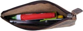 img 3 attached to KomalC Leather Pencil Pouch: Stylish and Functional Pen Case with Zipper - Ideal Gift for Students, Artists, and Professionals for School, Office, and College