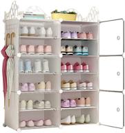 👞 c.g life 6-tier stackable shoe storage cabinet organizer with adjustable shelving - white shoe shelf for bedroom, closet, entryway, dorm room, garage - holds 24-30 pairs - includes 6 cubes логотип