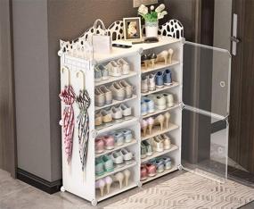 img 3 attached to 👞 C.G Life 6-Tier Stackable Shoe Storage Cabinet Organizer with Adjustable Shelving - White Shoe Shelf for Bedroom, Closet, Entryway, Dorm Room, Garage - Holds 24-30 Pairs - Includes 6 Cubes