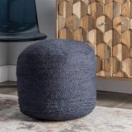 stylish and versatile: nuloom bristol braided solid jute filled ottoman pouf for enhanced comfort and decor logo