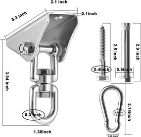 img 2 attached to Anoredo Heavy Duty Hanging Kit: Secure Swing Hangers, Hammock Spring & 360° Rotation Suspension Hooks – Perfect for Wooden Concrete Sets, Sandbag Seat Trapeze Yoga, Gym Set