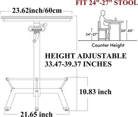 img 3 attached to 🍻 Versatile Industrial Bar Table: Adjustable Height, Swivel Round Wood Top, Metal Base - Perfect for pubs and events!