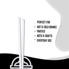 img 2 attached to 🥤 500 Pack of 8-inch Tall Disposable White Flexible Plastic Drinking Straws
