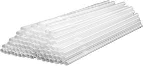 img 1 attached to 🥤 500 Pack of 8-inch Tall Disposable White Flexible Plastic Drinking Straws