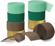 🌿 nicrolandee green crepe paper streamers - 8 rolls for rustic style wedding party decorations, bridal shower décor, birthday, botanical, vintage, and baby shower green party supplies logo
