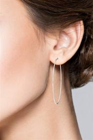 img 3 attached to Stunning Miabella 925 Sterling Silver Threader Wire Hoop Earrings: Lightweight, High Polished, Made in Italy