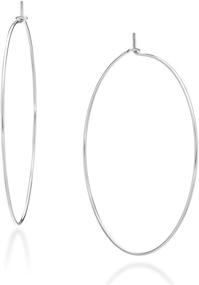 img 4 attached to Stunning Miabella 925 Sterling Silver Threader Wire Hoop Earrings: Lightweight, High Polished, Made in Italy