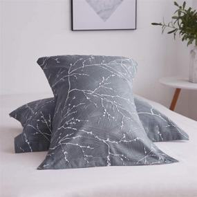 img 2 attached to OAITE Duvet Cover Set - 100% Cotton, Ultra Soft, and Easy Care - Branch Design - Queen Size Bedding Set with 2 Pillow Shams