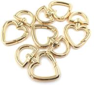 yixi-sbest 12 pcs 3/4 inch gold heart shape swivel buckles trigger spring keychain ring buckles with shinning swivel snap - fashionable clasps hooks for keyring accessories logo