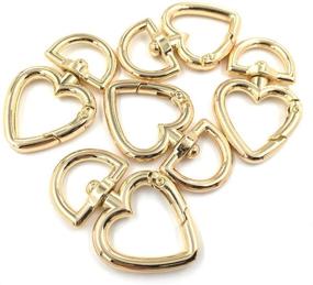 img 4 attached to YIXI-SBest 12 Pcs 3/4 Inch Gold Heart Shape Swivel Buckles Trigger Spring Keychain Ring Buckles with Shinning Swivel Snap - Fashionable Clasps Hooks for Keyring Accessories