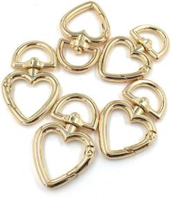 img 3 attached to YIXI-SBest 12 Pcs 3/4 Inch Gold Heart Shape Swivel Buckles Trigger Spring Keychain Ring Buckles with Shinning Swivel Snap - Fashionable Clasps Hooks for Keyring Accessories