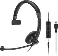 🎧 sennheiser sc 45 usb ms (507083) - односторонняя бизнес-гарнитура для skype for business, мобильного телефона, планшета, программы мягкий телефон, пк - hd-звук и шумоподавляющий микрофон (черный) логотип