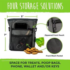 img 1 attached to Mighty Paw Dog Treat Pouch 2.0: Hands-Free Snack Bag with 2 Cup Capacity, Poop Bags, Phone & Keys. Magnetic Clasp & Waist Belt Clip. Includes 1 Roll of Poop Bags