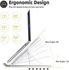 img 3 attached to 🖥️ Portable Laptop Stand: Lightweight Aluminum, No Assembly Required, Quick Set & Fold, Wide Compatibility with MacBook Air & Notebook 10-15.6 inch