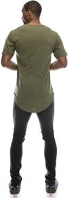 img 1 attached to Black Curved Scallop Longline T Shirt Men's Clothing