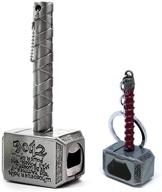 🍺 nidavellir thor hammer bottle opener set - 2-pack magnetic mjolnir bottle opener with keychain, thor beer opener, magnetic fridge bottle opener логотип