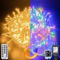 xunxmas color changing christmas string lights: 300 led 109ft warm white multicolor fairy lights for indoor outdoor use logo