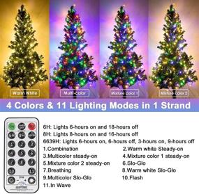img 3 attached to XUNXMAS Color Changing Christmas String Lights: 300 LED 109ft Warm White Multicolor Fairy Lights for Indoor Outdoor Use