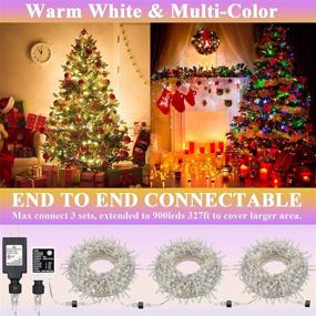 img 1 attached to XUNXMAS Color Changing Christmas String Lights: 300 LED 109ft Warm White Multicolor Fairy Lights for Indoor Outdoor Use
