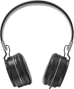 img 3 attached to 🎧 Delton Chroma Wired Headphones with Microphone - Lightweight & Foldable On-Ear Headphones for iOS and Android Smartphones, PC, MP3 - Chroma Black