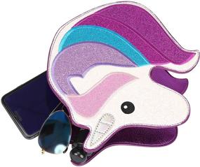 img 2 attached to 🦄 Sparkle with Style: HDE 3D Glitter Unicorn Crossbody Purse Bag - Perfect for Teens, Girls, and Women