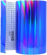 🔵 6ft x 1ft holographic chrome adhesive vinyl in deco65 blue logo