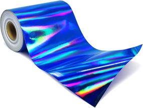 img 1 attached to 🔵 6ft x 1ft Holographic Chrome Adhesive Vinyl in DECO65 Blue