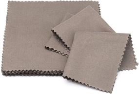 img 4 attached to 20 Pack of 6x6 Lens Cleaning Cloths - Premium Microfiber Suede Wipes for Eyeglasses, Optical Devices, Camera and Binocular Lenses, Sunglasses - Small Size in Gray