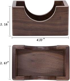 img 3 attached to GOH DODD Walnut Drink Coasters Set: 6-Piece Natural Wood Coasters with Holder for Home Office Table Decor