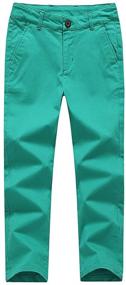 img 4 attached to 👖 Premium Boys' Chino Uniform Cargo Pants: Slim Fit, Adjustable Waist, Size 4-12 Years, 6 Vibrant Color Options