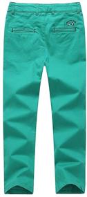 img 3 attached to 👖 Premium Boys' Chino Uniform Cargo Pants: Slim Fit, Adjustable Waist, Size 4-12 Years, 6 Vibrant Color Options