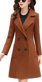 img 2 attached to 🧥 Chouyatou Elegant Notched Collar Breasted Women's Coats, Jackets & Vests: The Epitome of Style and Class!