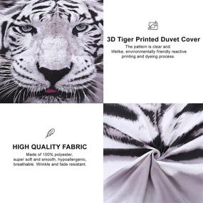 img 1 attached to Tiger Bedding Duvet Cover Twin - 3D White Tiger Pattern - Premium Comforter Cover for Kids & Teens - Soft Microfiber Bedding Set (Twin Size, 2Pcs) - Zipper Closure Included