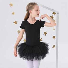 img 3 attached to Cute Tutu Skirted Leotard: Bezioner Girls Cotton Ballet Dance Dress (Short Sleeve)