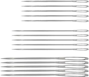 img 2 attached to 🧵 Hekisn Large Eye Sewing Needles: Sharp Stainless Steel Embroidery Thread Needle Set (15 Pieces) - Ideal for Handmade Yarn Knitting, Leather Crafting & More!