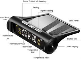 img 3 attached to VSTM TPMS: Универсальная беспроводная солнечная система автоматической сигнализации для автомобилей с 4 внешними датчиками, оповещение в режиме реального времени о давлении и температуре для безопасного вождения.