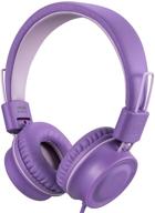 🎧 irag j01 kids headphones - foldable stereo tangle-free 5ft long cord 3.5mm jack plug in wired on-ear headset for children, teens, boys, girls, ipad, school, kindle, travel, plane, tablet (lavender) logo