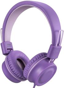 img 4 attached to 🎧 iRAG J01 Kids Headphones - Foldable Stereo Tangle-Free 5ft Long Cord 3.5mm Jack Plug in Wired On-Ear Headset for Children, Teens, Boys, Girls, iPad, School, Kindle, Travel, Plane, Tablet (Lavender)