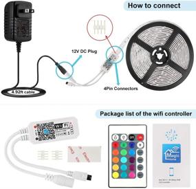 img 3 attached to 🌈 Enhance Your Space with Nexlux WiFi LED Strip Lights: Waterproof, 150 LEDs, Smart Phone APP Controlled, and Compatible with Alexa