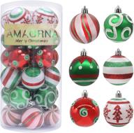 🎄 shatterproof christmas ball ornaments - 30pcs red green & white xmas tree decorations for holiday, wedding, party - 2021 new design (2.36inch) logo