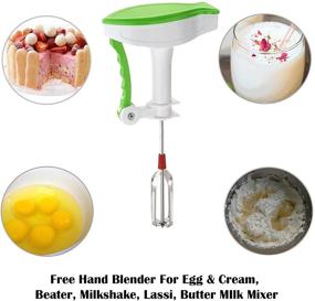 img 3 attached to 🥚 Khandekar 12-inch Manual Handheld Kitchen Mixer and Blender - Egg Beater, Milk Frother, Hand Push Mixer Stirrer, Assorted Colors